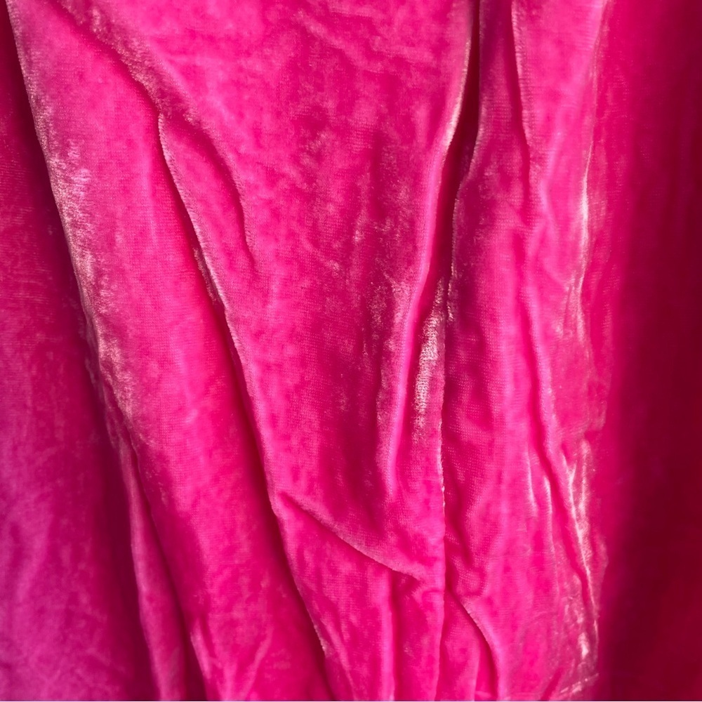 Rhode Pia Puff Sleeve Draped Dress pink velvet 22644 - Picture 11 of 14